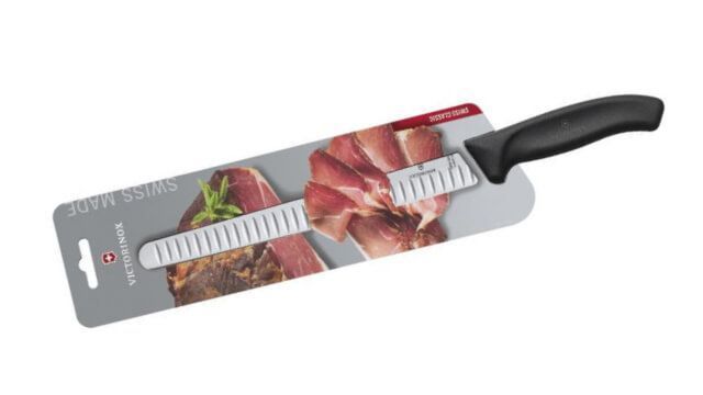 6 8223 25b Victorinox Swiss Classic Black Cardboard Ham Carving Knife 6 8223 25b Victorinox Swiss Classic Black Cardboard Ham Carving Knife