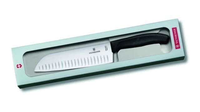 6.8523.17G Victorinox Swiss Classic black Santoku pocket knife with box