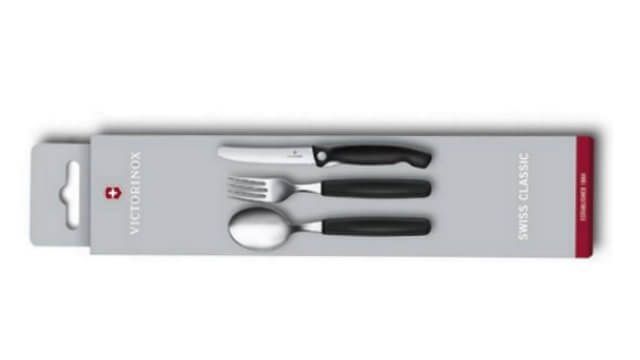 6.7192.F3 Set 3 Victorinox Swiss Classic black folding cutlery