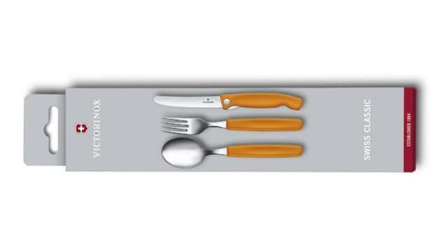 6.7192.F9 Set 3 Victorinox Swiss Classic orange folding cutlery