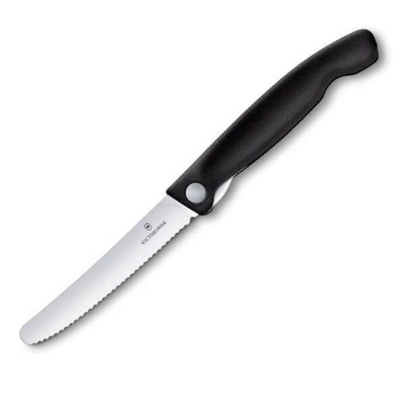 6.7833.FB Victorinox Swissclassic Folding Utility Knife, black, serrated
