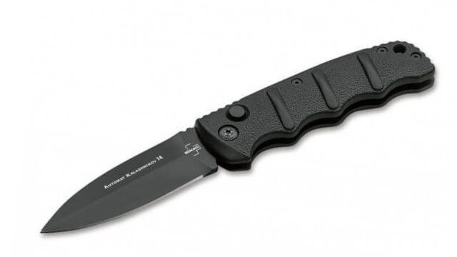 Boker Plus AKS-74 spear point D2 automatic knife