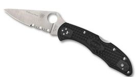 C243FPSBKBL-Spyderco Endela Thin blue line pocket knife black