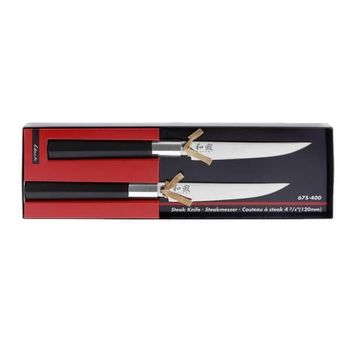 67S.400-Box of 2 steak knives Kai Wasabi black stainless steel