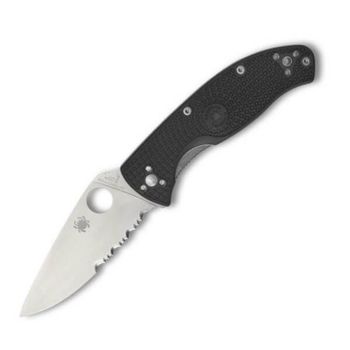 C122PSBK - Klappmesser mit halbem Wellenschliff Spyderco Tenacious schwarz