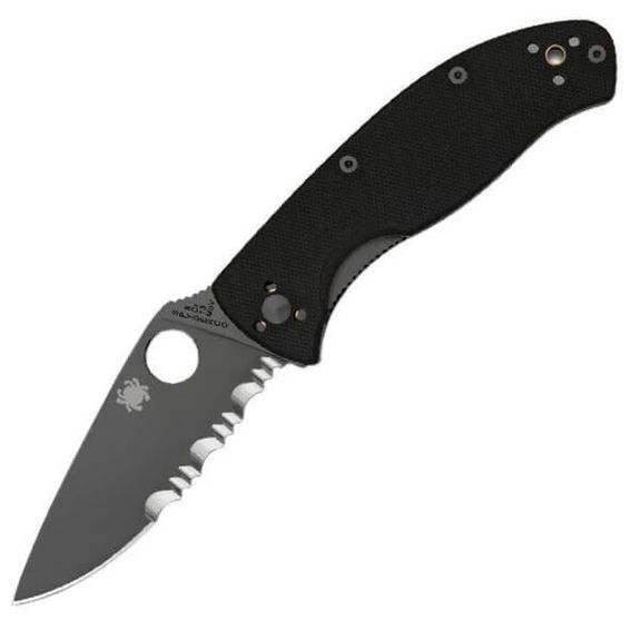 C122GBBKPS - Spyderco Tenacious Semi-Folding Knife Black