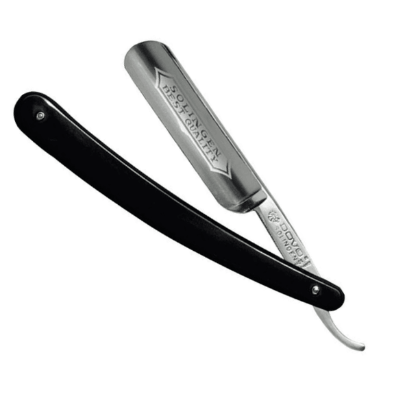 100.681-Dovo Klapprasierer 6/8 Klingenbreite 20mm schwarz ausgehöhlt