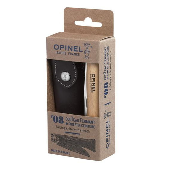 Ensemble couteau Opinel N° 8VRI avec étui 92178