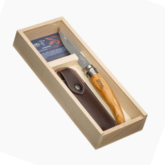 Opinel No. 10 olive wood pencil case with sheath 92178