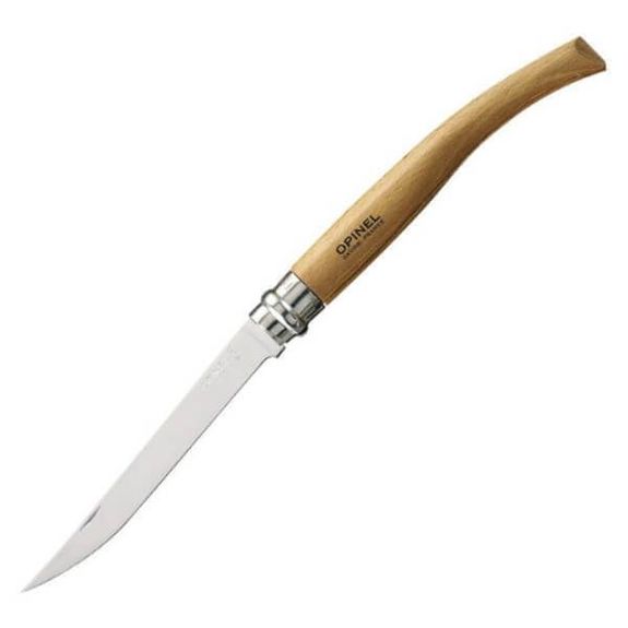Opinel-Messer, spitz zulaufend, Buchenholzgriff Nr. 15