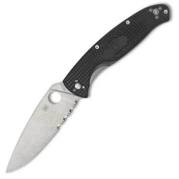 Couteau pliant Spyderco Resilience noir semi-denté