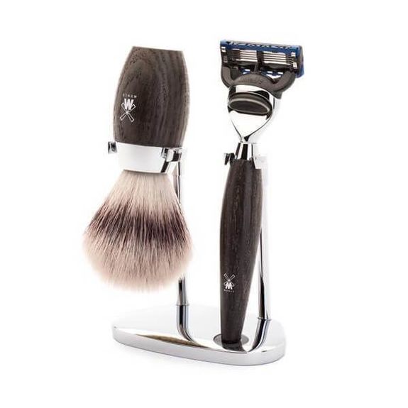 3-teiliges Rasierset Fusion Muhle Kosmo Synthetische Eiche Silber