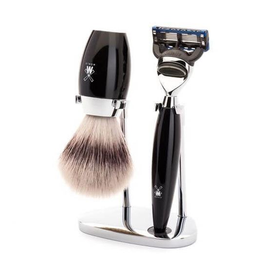 3-teiliges Rasierset Fusion Muhle Kosmo schwarz synthetisch silber