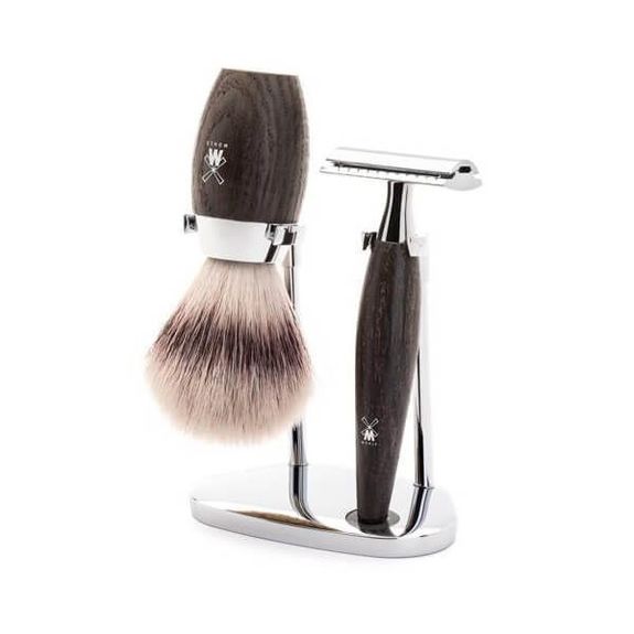 3-teiliges Rasierset Sicherheit Muhle Kosmo Eiche synthetisch Silber