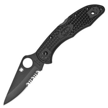 Spyderco Delica 4 pocket knife with black coating and sabre profile