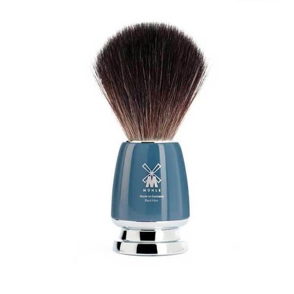 Muhle Rytmo shaving brush synthetic black and blue frame