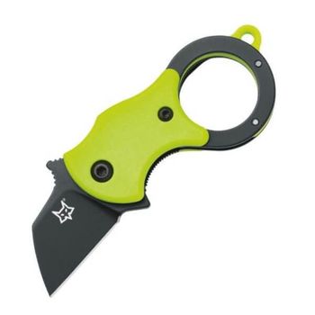 Fox Mini-Ta folding knife black blade green handle