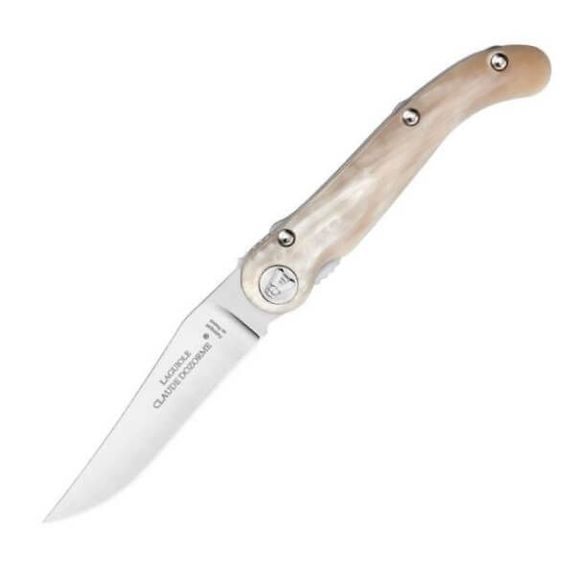 Laguiole folding knife by Claude Dozorme Baroudeur light horn