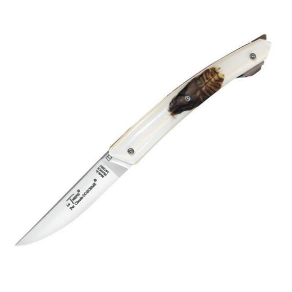 Le Thiers® folding knife "verrou" Claude Dozorme woodcock feathers