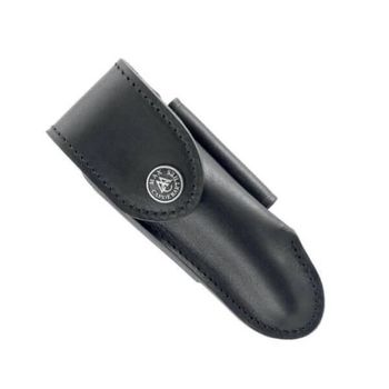 Etui tradition Max Capdebarthes cuir noir Laguiole 11/12cm