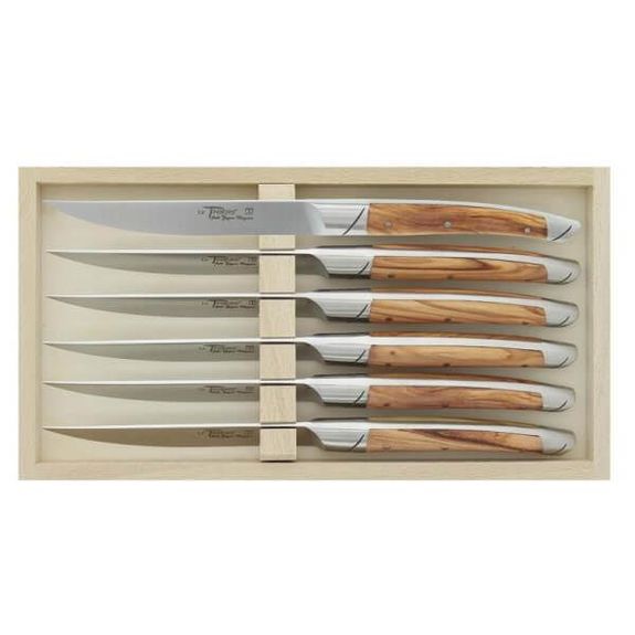 Coffret 6 couteaux de table Le Thiers Goyon-Chazeau "Avantage" olivier