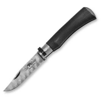 Old Bear Damascus and Ayous wood folding knife
