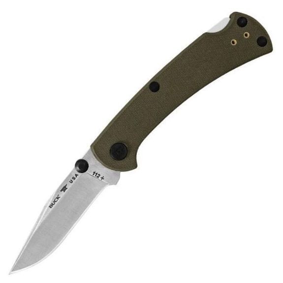 Buck 112 Slim Pro TRX green folding knife