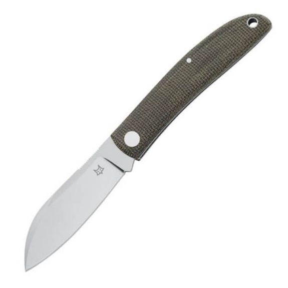 Fox Livri Micarta folding knife green/brown