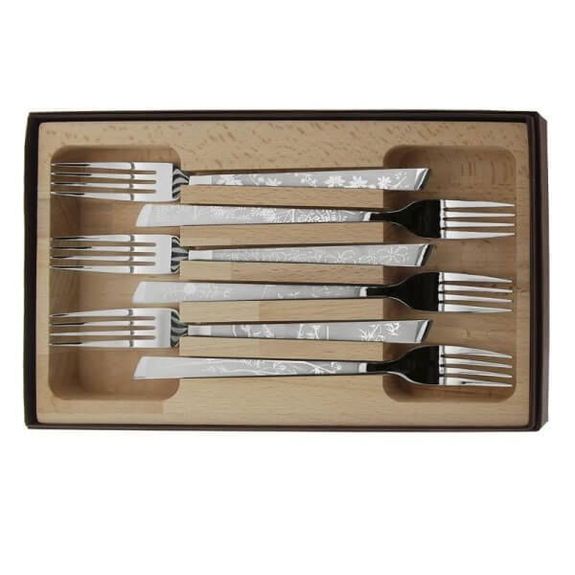 Set of 6 Roger Orfèvre Natura forks