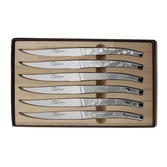 Set of 6 Le Thiers® Roger Orfèvre Natura knives