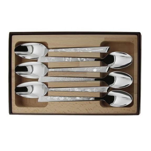Set of 6 Roger Orfèvre Natura spoons