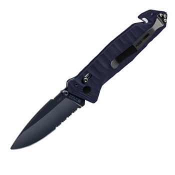 TB Outdoor CAC® S200 blue 3-function folding knife with round tip