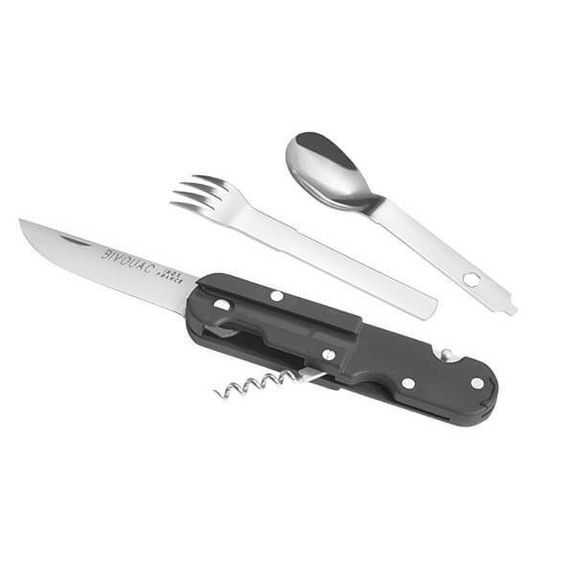 TB Outdoor Bivouac folding knife black - Bottle opener-can opener-cap opener