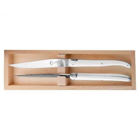 Boxed set 2 Laguiole Table G. David POM white