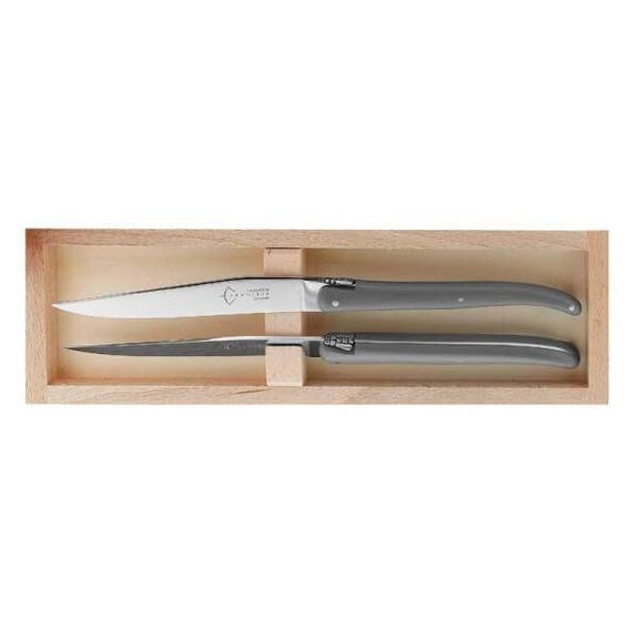 Boxed set 2 Laguiole Table G. David POM grey