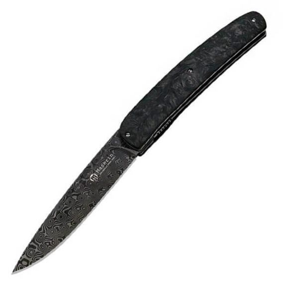 Maserin Gourmet black carbon Damascus folding knife