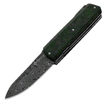 Maserin Silver Klappmesser 410.DV Damast und Griff Carbon grün