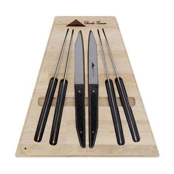 CHC.T6CHP Coffret 6 couteaux table Charles Canon manche charbon