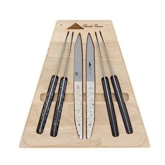 CHC.T6ASS Boxed set of 6 Charles Canon table knives with mixed handles