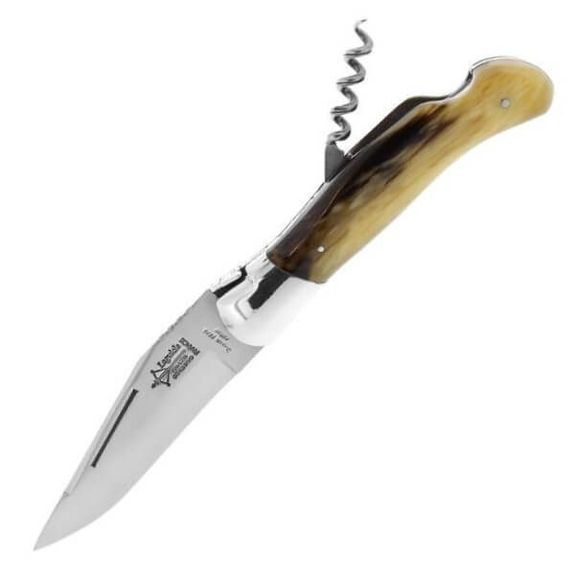 Laguiole 2-piece folding hunting knife "Grande Nature" by G. David black horn style 1702.I
