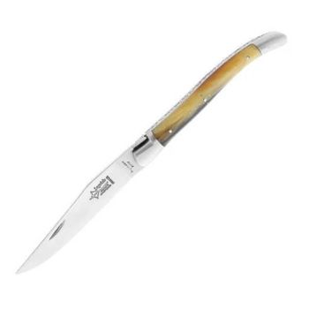 61912.X Laguiole folding knife G. David blond horn style with cross