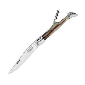 62912 Laguiole folding knife G. David blond horn with corkscrew