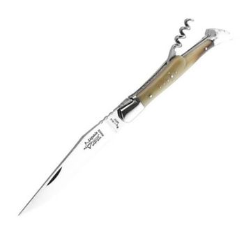 66222 Laguiole folding knife G. David horn tip with corkscrew
