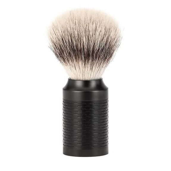 31M96JET Blaireau Muhle Rocca synthétique argenté inox noir