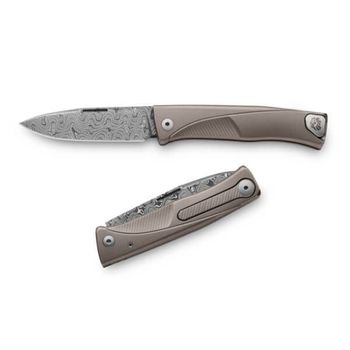 TLD.GY Lionsteel Thrill Titanium Damascus grey folding knife