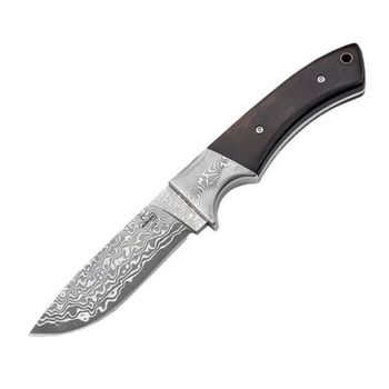 02BO090DAM Boker Plus M-One Damascus outdoor knife with fixed blade