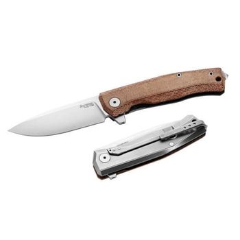 MT01.CVN Lionsteel Klappmesser "Myto" Titanium grau/naturmicarta