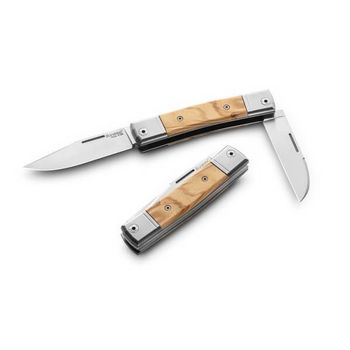 BM13.UL Lionsteel "Bestman" folding knife, 2 blades, olive wood handle