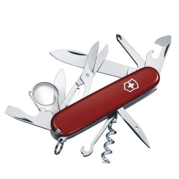 1.6703 Schweizer Messer Victorinox Explorer rot mit Lupe.