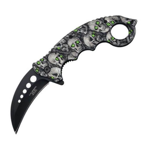 572413 couteau pliant Herbertz Karambit tête de mort